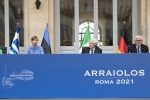 Il Presidente Sergio Mattarella e i Capi di Stato partecipanti alla XVI riunione del Gruppo Arraiolos nel corso delle dichiarazioni alla stampa
