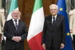 Il Presidente della Repubblica Sergio Mattarella con il Presidente d'Irlanda Michael D. Higgins, in occasione degli incontri bilaterali