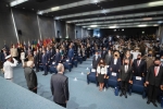 Il Presidente della Repubblica Sergio Mattarella durante la cerimonia di celebrazione del 70° anniversario della NATO in Italia