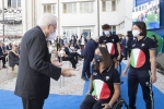 Il Presidente della Repubblica Sergio Mattarella saluta una rappresentanza di atleti delle recenti olimpiadi in occasione della cerimonia di inaugurazione dell’anno scolastico 2021/2022
