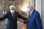 Il Presidente della Repubblica, Sergio Mattarella, riceve Pippo Baudo 