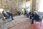 Il Presidente della Repubblica Sergio Mattarella nel corso dell'incontro con Paolo Siani e una delegazione de "Il Mattino" di Napoli