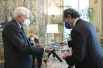 Il Presidente della Repubblica Sergio Mattarella con il Direttore de "Il Mattino" di Napoli, Federico Monga