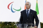 Giovanni Malagò, Presidente del Comitato Olimpico Nazionale Italiano, nel corso della cerimonia di restituzione della bandiera da parte degli atleti italiani di ritorno dai Giochi Olimpici e Paralimpici di Tokyo 2020 