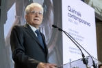 Il Presidente Sergio Mattarella nel corso dell'inaugurazione dell’edizione 2020-2021 della mostra “Quirinale contemporaneo”