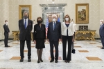 Il Presidente della Repubblica Sergio Mattarella e la Sig.ra Laura,con Nancy Pelosi e Paul Pelosi 
