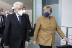 Il Presidente Sergio Mattarella con Angela Merkel Cancelliera della Repubblica Federale di Germania, in occasione della visita Ufficiale 
