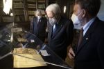Il Presidente della Repubblica Sergio Mattarella visita la mostra dal titolo La “Biblioteca” di Dante, allestita all’interno della biblioteca dell’Accademia nazionale dei Lincei e Corsiniana 
