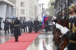 Il Presidente della Repubblica, Sergio Mattarella a Nova Gorica con Borut Pahor Presidente della Repubblica di Slovenia, durante gli onori militari
