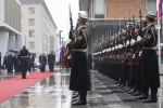 Il Presidente della Repubblica, Sergio Mattarella a Nova Gorica, Piazza Bevk, con Borut Pahor Presidente della Repubblica di Slovenia, durante gli onori militari
