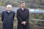 Il Presidente della Repubblica Sergio Mattarella e il Presidente della Repubblica di Slovenia, Borut Pahor, visitano il Ponte ciclo-pedonale di Salcano sull’Isonzo, nella Municipalità di Nova Gorica
