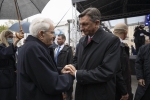 Il Presidente della Repubblica, Sergio Mattarella, con Borut Pahor, Presidente della Repubblica di Slovenia, al termine della Cerimonia di celebrazione della designazione congiunta di Nova Gorica e Gorizia quali Capitale Europea della Cultura 2025
