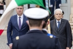 Il Presidente Sergio Mattarella e il Presidente della Repubblica di Croazia Zoran Milanović, ricevono gli onori militari
