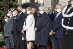Il Presidente della Repubblica Sergio Mattarella e la Sig.ra Laura, a Bergamo, nella nuova sede dell'Accademia della Guardia di Finanza,in occasione della cerimonia di inaugurazione 
