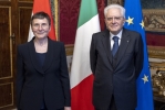 Il Presidente Sergio Mattarella con S.E. la Signora Michèle Pranchère-Tomassini, nuovo Ambasciatore del Granducato di Lussemburgo: presentazione delle Lettere Credenziali