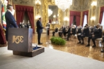 Il Presidente della Repubblica Sergio Mattarella durante la cerimonia del del 30° Anniversario dell'istituzione della Direzione Investigativa Antimafia
