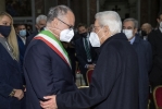 Il Presidente Sergio Mattarella con Roberto Gualtieri, Sindaco di Roma, alla celebrazione della Santa Messa in ricordo dell’accoglimento in Roma del feretro del Milite Ignoto