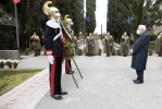 Il Presidente Sergio Mattarella in occasione della deposizione di una corona d’alloro al cimitero degli Eroi di Aquileia
