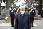 Il Presidente Sergio Mattarella in occasione della deposizione di una corona d’alloro al cimitero degli Eroi di Aquileia