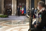 Il Presidente della Repubblica Sergio Mattarella durante l'intervento del Ministro della Difesa Lorenzo Guerini in occasione del Giorno dell’Unità Nazionale e Giornata delle Forze Armate
