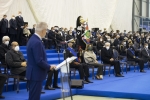 Il Presidente della Repubblica Sergio Mattarella durante l'intervento del Ministro della Difesa Lorenzo Guerini
