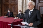 Il Presidente Sergio Mattarella in occasione della cerimonia di consegna delle “Stelle al Merito del Lavoro” ai nuovi Maestri del Lavoro nominati il 1° maggio 2020 e 2021