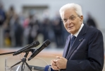 Il Presidente della Repubblica Sergio Mattarella nel corso della visita al Sermig