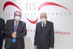 Il Presidente della Repubblica Sergio Mattarella  con Fabrizio Landi, Presidente della Fondazione Toscana Life Sciences