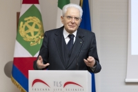 Il Presidente della Repubblica Sergio Mattarella in occasione della visita alla Fondazione Toscana Life Sciences