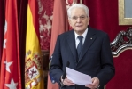 Madrid - Il Presidente della Repubblica Sergio Mattarella in occasione della cerimonia di consegna della Chiave d'Oro della Città