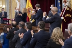 Il Presidente della Repubblica Sergio Mattarella al termine della prolusione ai membri delle Cortes