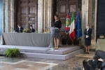 Il Presidente della Repubblica Sergio Mattarella durante l'intervento di Maria Cristina Messa, Ministro dell’università e della ricerca
