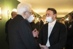 Il Presidente della Repubblica Sergio Mattarella saluta il M° Michele Mariotti, al termine della rappresentazione dell'opera “Otello” di Giuseppe Verdi da lui diretta         