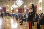Il Presidente della Repubblica Sergio Mattarella durante l'intervento di Guido Carlino, Presidente della Corte dei conti 
