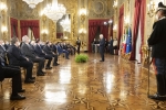 Il Presidente della Repubblica Sergio Mattarella durante il suo intervento all'incontro con i referendari di nuova nomina
