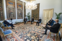 Il Presidente della Repubblica Sergio Mattarella durante l' incontro con il Presidente e i vertici dell’Associazione Nazionale Costruttori Edili 
