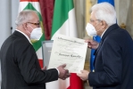 Il Presidente Sergio Mattarella consegna l'onorificenza OMRI  “motu proprio” a Giuseppe Lavalle