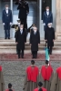 Il Presidente Sergio Mattarella e S.M. il Re Filippo dei Belgi ricevono gli onori militari da parte di un reparto schierato con bandiera e banda