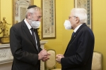 Il Presidente Mattarella incontra Riccardo Di Segni, Rabbino Capo della Comunità ebraica di Roma 
