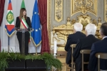 Il Presidente della Repubblica Sergio Mattarella durante la cerimonia in occasione della Giornata nazionale della Montagna
