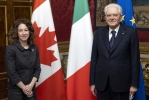 Il Presidente Sergio Mattarella con S.E. la Signora Elissa Ann Golberg, nuovo Ambasciatore del Canada: presentazione delle Lettere Credenziali