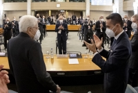 Il Presidente Sergio Mattarella riceve l'applauso dei presenti al termine del suo intervento alla XIV Conferenza degli Ambasciatori e delle Ambasciatrici d’Italia