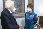 Il Presidente Sergio Mattarella con Samantha Cristoforetti, in partenza per la Stazione Spaziale Internazionale 