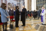 Il Presidente Sergio Mattarella con Alessandra Vittorini, moglie di David Sassoli, in occasione dei funerali del Presidente del Parlamento europeo