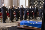 Il Presidente Sergio Mattarella in occasione dei funerali di David Sassoli, Presidente del Parlamento europeo