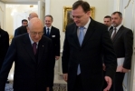 Il Presidente Napolitano con il Primo Ministro della Repubblica Ceca