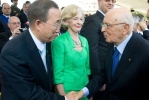 Il Presidente della Repubblica Giorgio Napolitano con Ban Ki-moon, Segretario Generale delle Nazioni Unite