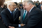Il Presidente della Repubblica Giorgio Napolitano con Gérard Larcher, Presidente del Senato Francese