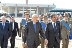 Il Presidente della Repubblica Giorgio Napolitano al termine della deposizione di una corona d'alloro 