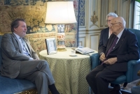 Il Presidente Giorgio Napolitano con Íñigo Méndez de Vigo y Montojo, Segretario di Stato spagnolo per l'Unione Europea